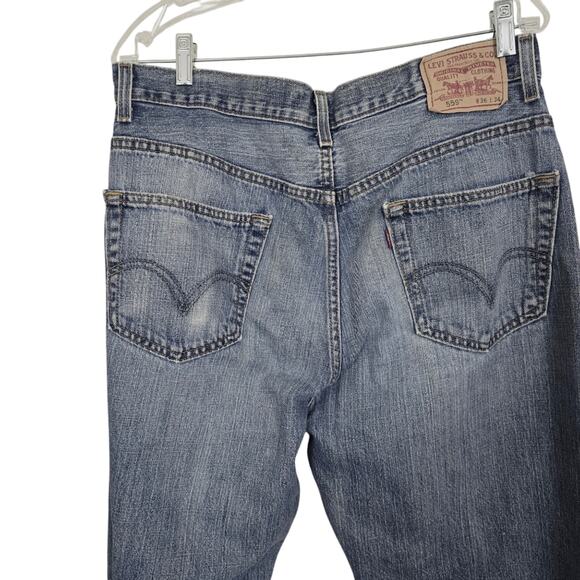 Levi's  559  Relaxed Straight Leg Loose Cotton Denim Men's Blue Jeans Vtg 36x34 - Picture 5 of 14